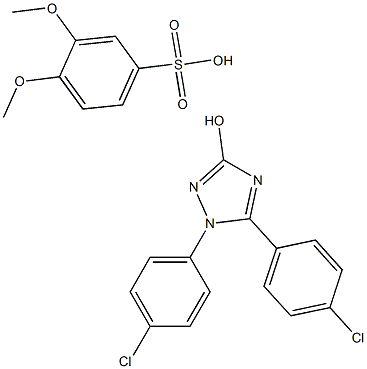 1,5-Bis(4-chlorophenyl)-1H-1,2,4-triazol-3-ol 3,4-dimethoxybenzenesulfonate Structure