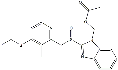 1-Acetyloxymethyl-2-[(3-methyl-4-ethylthio-2-pyridinyl)methylsulfinyl]-1H-benzimidazole 结构式