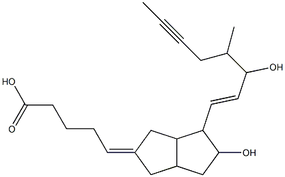 5-[3,3a,4,5,6,6a-Hexahydro-5-hydroxy-4-(3-hydroxy-4-methyl-1-octen-6-ynyl)pentalen-2(1H)-ylidene]pentanoic acid 结构式