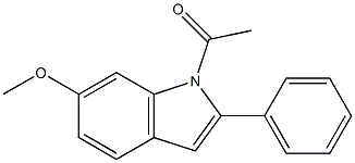 1-アセチル-2-フェニル-6-メトキシ-1H-インドール 化学構造式