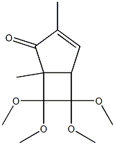 6,6,7,7-Tetramethoxy-1,3-dimethylbicyclo[3.2.0]hept-3-en-2-one Struktur