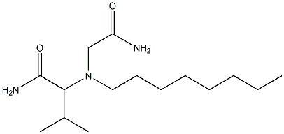 [(1-カルバモイル-2-メチルプロピル)オクチルアミノ]アセトアミド 化学構造式