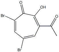 3-Acetyl-5,7-dibromo-2-hydroxy-2,4,6-cycloheptatrien-1-one Struktur