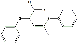 (Z)-2,4-Bis(phenylthio)-3-pentenoic acid methyl ester Struktur
