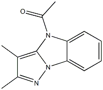 4-アセチル-2,3-ジメチル-4H-ピラゾロ[1,5-a]ベンゾイミダゾール 化学構造式