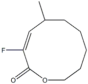 (Z)-3-Fluoro-5-methyl-1-oxacyclodeca-3-en-2-one Structure