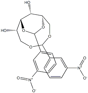 1-O,6-O:3-O,5-O-ビス(3-ニトロベンジリデン)-D-グルシトール 化学構造式