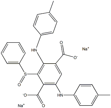 2-(フェニルスルフィニル)-3,6-ジ(p-トルイジノ)テレフタル酸二ナトリウム 化学構造式