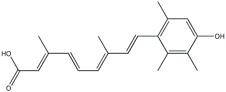 (2E,4E,6E,8E)-3,7-ジメチル-9-(4-ヒドロキシ-2,3,6-トリメチルフェニル)-2,4,6,8-ノナテトラエン酸 化学構造式