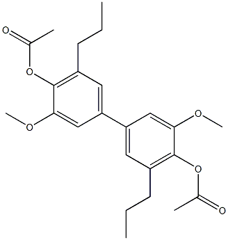 4-Acetoxy-3-methoxy-3'-methoxy-4'-acetoxy-5,5'-dipropyl-1,1'-biphenyl 结构式