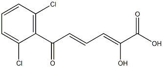 (2Z,4E)-2-Hydroxy-6-(2,6-dichlorophenyl)-6-oxo-2,4-hexadienoic acid Structure