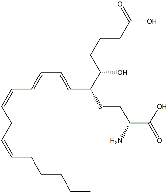 (5S,6R,7E,9E,11Z,14Z)-6-[[(S)-2-Amino-2-carboxyethyl]thio]-5-hydroxy-7,9,11,14-icosatetraenoic acid Structure