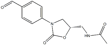 (5S)-5-Acetylaminomethyl-3-[4-formylphenyl]oxazolidin-2-one Struktur