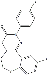 10-Fluoro-2-(4-chlorophenyl)-4,4a,5,6-tetrahydro[1]benzothiepino[5,4-c]pyridazin-3(2H)-one 结构式