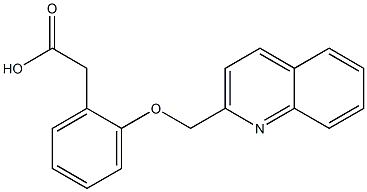 2-(2-キノリニルメトキシ)ベンゼン酢酸 化学構造式