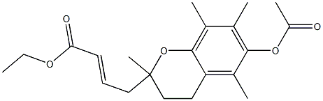 4-[(6-Acetoxy-3,4-dihydro-2,5,7,8-tetramethyl-2H-1-benzopyran)-2-yl]-2-butenoic acid ethyl ester Structure