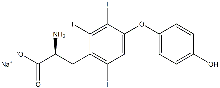 (S)-2-Amino-3-[4-(4-hydroxyphenoxy)-2,3,6-triiodophenyl]propanoic acid sodium salt Struktur