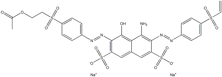 3-[p-(2-Acetoxyethylsulfonyl)phenylazo]-5-amino-4-hydroxy-6-[p-(vinylsulfonyl)phenylazo]-2,7-naphthalenedisulfonic acid disodium salt Struktur