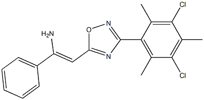 5-[(Z)-2-Amino-2-(phenyl)ethenyl]-3-(3,5-dichloro-2,4,6-trimethylphenyl)-1,2,4-oxadiazole Struktur