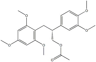 [R,(-)]-2-(3,4-Dimethoxyphenyl)-3-(2,4,6-trimethoxyphenyl)-1-propanol acetate Struktur