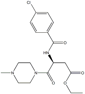 (S)-3-[(4-Chlorobenzoyl)amino]-4-(4-methylpiperazin-1-yl)-4-oxobutyric acid ethyl ester 结构式