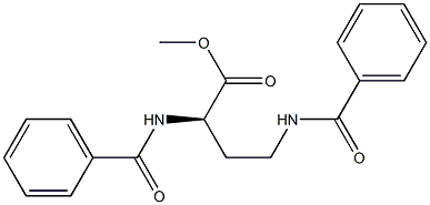 [R,(+)]-2,4-Di(benzoylamino)butyric acid methyl ester Struktur