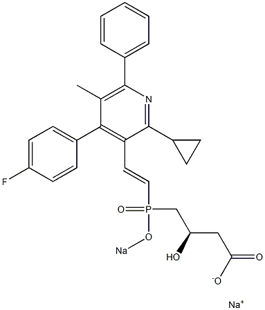 (3R)-4-[[(E)-2-[4-(4-Fluorophenyl)-2-cyclopropyl-5-methyl-6-phenyl-3-pyridinyl]ethenyl]sodiooxyphosphinyl]-3-hydroxybutyric acid sodium salt
