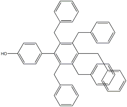4-(2,3,4,5,6-ペンタベンジルフェニル)フェノール 化学構造式