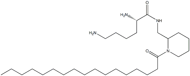 (2S)-2,6-ジアミノ-N-[(1-ヘプタデカノイル-2-ピペリジニル)メチル]ヘキサンアミド 化学構造式