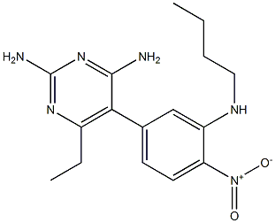 2,4-Diamino-6-ethyl-5-(3-(butylamino)-4-nitrophenyl)pyrimidine Structure