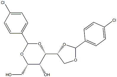 2-O,4-O:5-O,6-O-ビス(4-クロロベンジリデン)-D-グルシトール 化学構造式
