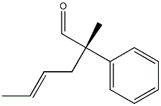 [S,E,(-)]-2-Methyl-2-phenyl-4-hexenal Struktur