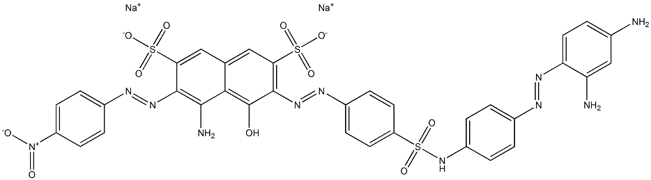 3-[4-[[4-(2,4-Diaminophenylazo)anilino]sulfonyl]phenylazo]-4-hydroxy-5-amino-6-(4-nitrophenylazo)naphthalene-2,7-disulfonic acid disodium salt Structure