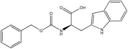 (R)-2-(Benzyloxycarbonylamino)-3-(1H-indol-2-yl)propionic acid 结构式
