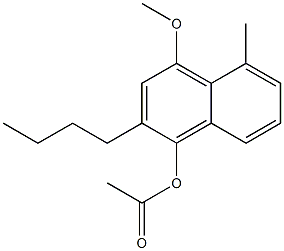 1-Acetoxy-2-butyl-4-methoxy-5-methylnaphthalene 结构式