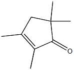 2,3,5,5-テトラメチルシクロペンタ-2-エン-1-オン 化学構造式