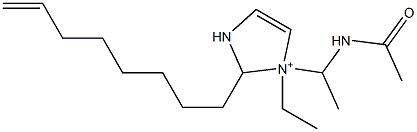 1-[1-(Acetylamino)ethyl]-1-ethyl-2-(7-octenyl)-4-imidazoline-1-ium Struktur