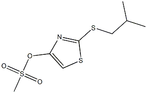 メタンスルホン酸2-(2-メチルプロピルチオ)-4-チアゾリル 化学構造式