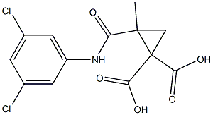 2-メチル-2-(3,5-ジクロロフェニルカルバモイル)シクロプロパン-1,1-ジカルボン酸 化学構造式