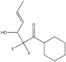(E)-1-Cyclohexyl-2,2-difluoro-3-hydroxy-4-hexen-1-one Structure