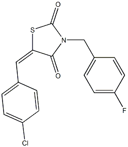 3-(4-Fluorobenzyl)-5-(4-chlorobenzylidene)thiazolidine-2,4-dione,,结构式