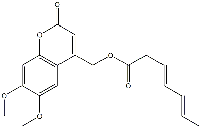 4-(2,4-Hexadien-1-ylcarbonyloxymethyl)-6,7-dimethoxycoumarin Struktur