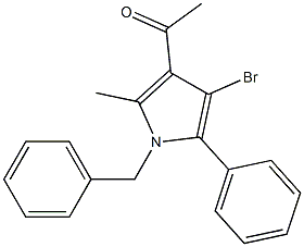 3-Acetyl-4-bromo-1-benzyl-2-methyl-5-phenyl-1H-pyrrole Struktur
