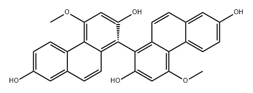 2,2',7,7'-Tetrahydroxy-4,4'-dimethoxy-1,1'-biphenanthrene Structure