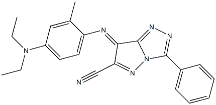 (7E)-7-[[2-メチル-4-(ジエチルアミノ)フェニル]イミノ]-3-フェニル-7H-ピラゾロ[5,1-c]-1,2,4-トリアゾール-6-カルボニトリル 化学構造式