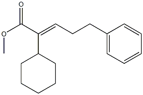 (E)-2-Cyclohexyl-5-phenyl-2-pentenoic acid methyl ester Struktur