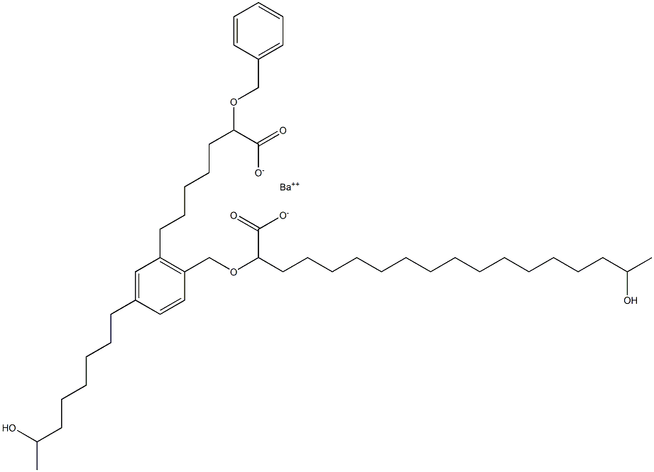 Bis(2-benzyloxy-17-hydroxystearic acid)barium salt Structure