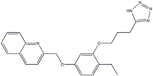 2-[3-[3-(1H-Tetrazol-5-yl)propoxy]-4-ethylphenoxymethyl]quinoline Structure