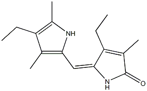 5-[(3,5-ジメチル-4-エチル-1H-ピロール-2-イル)メチレン]-4-エチル-3-メチル-1H-ピロール-2(5H)-オン 化学構造式