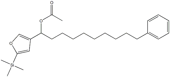 Acetic acid 1-[5-(trimethylsilyl)-3-furyl]-10-phenyldecyl ester Structure